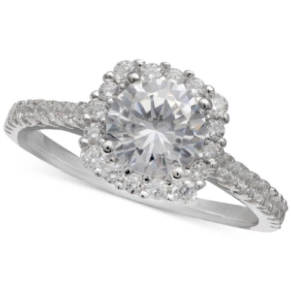 Giani Bernini Cubic Zirconia Halo Ring, - Silver Elegant Silver Halo Ring size9